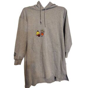 Graniph Osamu Girl with Egg Hooded Gray Sweatshirt, Women's One Size, Medium